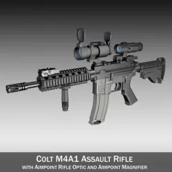 Colt M4A1 SOPMOD Aimpoint 3d model
