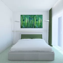 Cozy bedroom with green details. 3d model