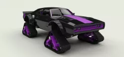 Dodge Charger with Mattracks Suspension tracks 3d model