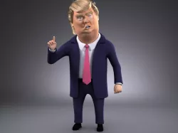 Donald Trump Cartoon rigged for 3dsMax 3d model