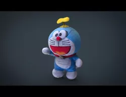 Doraemon cat doll 3d model