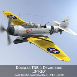 Douglas TDB-1 Devastator - 3T10 3d model