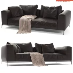 Flexform Leather Sofa Ettore 3d model