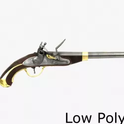 Flintlock Pistol Low Poly 3d model