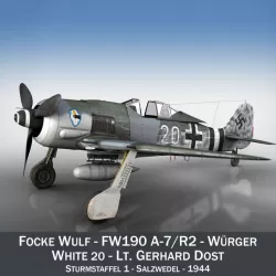 Focke Wulf - FW190 A-7 - White 20 3d model