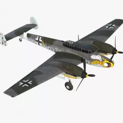German WWII Heavy Fighter Messerschmitt Bf 110 3d model