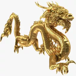 Golden Chinese Dragon 3d model