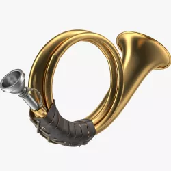 Golden Hunting Horn 3d model