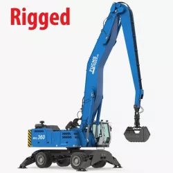 Grab Loader Terex Fuchs MHL360 Rigged 3d model