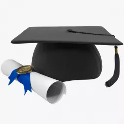 Graduation Cap with Degree Scroll 3d model