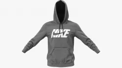 Grey Hoodie Nike Raised Hood 3d model