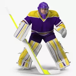 Hockey Goalkeeper Fully Equipped Attention Pose 3d model