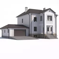 House with garage 3d model