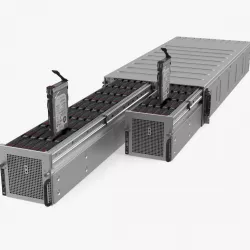 HPE Cloudline CL5200 Server Opened with Disks 3d model