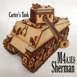 JackCarters Sherman Tank Laser Cut- K40 Laser Cutter Redesign 10x10 layout Corrected Color Code