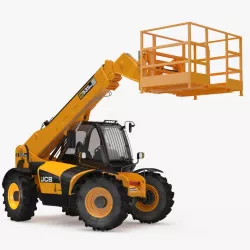 JCB 535 Telehandler Forklift Access Platform Clean Rigged 3d model