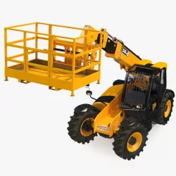 JCB 535 Telehandler Forklift Access Platform Dirty Rigged 3d model