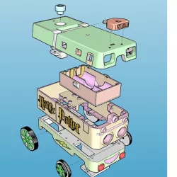 Locomotora "Sofia" controlada por Infrarojos, con control de velocidad por Ultrasonidos y Motor superior multiusos (Lego Duplo)