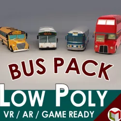 Low Poly Bus Pack 3d model