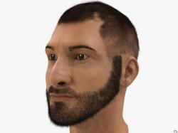 Male Head with Hair Sculpt 3D model