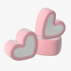 Marshmallows candy heart shape 3d model