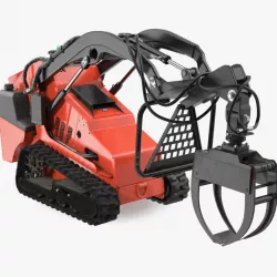 Mini Skid Steer with Grapple Rigged 3d model