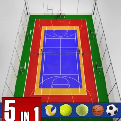 Multi sport court centrum pack 3d model