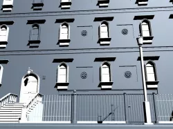 New York City Fancy Building Facade - NO Textures 3d model