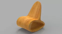 Ocean Rocker Wooden Rocking Chair 3d model
