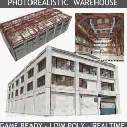 Old Warehouse Interior and Exterior 3d model