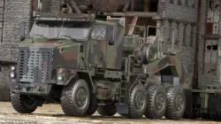 Oshkosh M1070 Tank Transporter Semi-Trailer 3d model