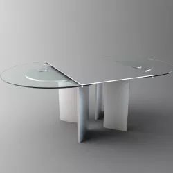 Oval Glass Top Table 3d model