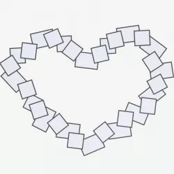 Photos on ground heart shape 3d model