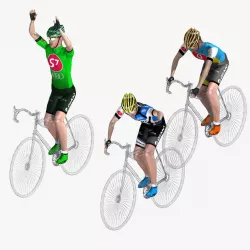 Racing Cyclists Rigged Set 3d model