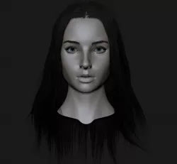 Realistic head cute girl 3d model