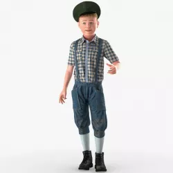 Realistic Vintage Boy Standing Pose 3d model
