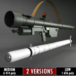 SA-7 Gral Rocket Launcher Pack low poly 3d model