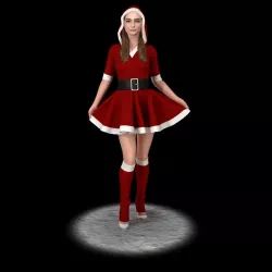 Santa girl cute 3d model