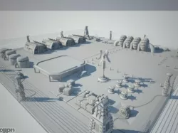 Scifi military base 3d model