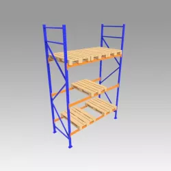 Shelves with europallet 3d model