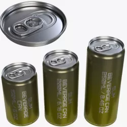 Slim beverage cans 150 200 250 ml 5 6.76 8.45 oz 3d model
