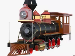 Steam Train Locomotive 3d model