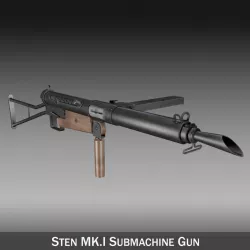 Sten MK.I Submachine Gun 3d model