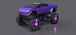 Tesla Cyberpunk Monster truck concept 3d model