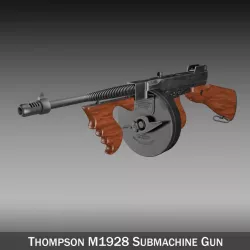 Thompson Model 1928 Submachine Gun 3d model