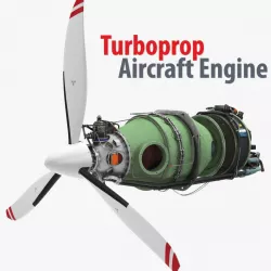 Turboprop Aircraft Engine Pratt&Whitney 3d model