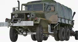 US Military Truck m35a2 with Field Howitzer M119 Rigged 3d model