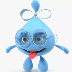 Water Drop Cartoon Lady Character 3d model