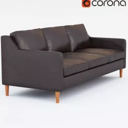 West Elm Hamilton Leather Sofa 3d model