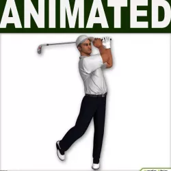 White Golf Player CG 3d model